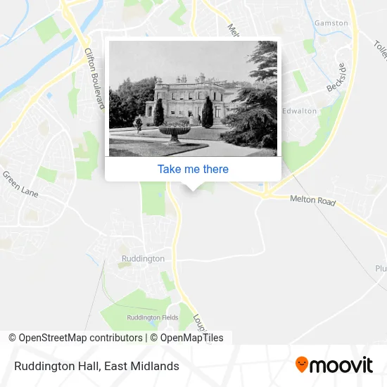 Ruddington Hall map