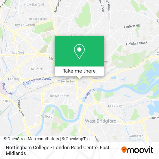 Nottingham College - London Road Centre map