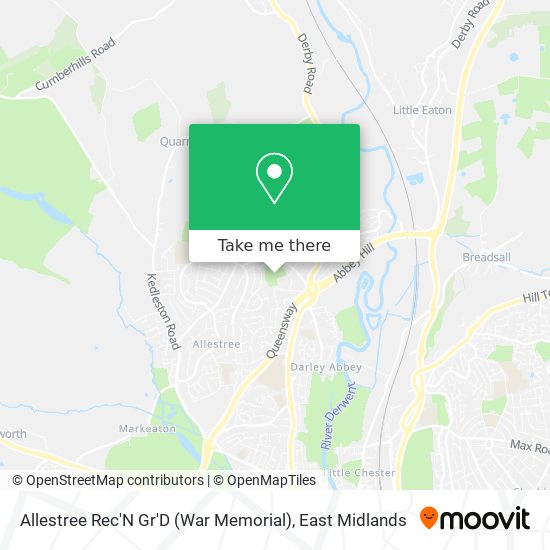 Allestree Rec'N Gr'D (War Memorial) map