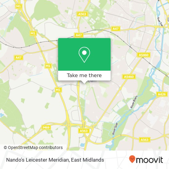 Nando's Leicester Meridian map
