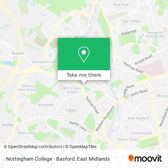 Nottingham College - Basford map