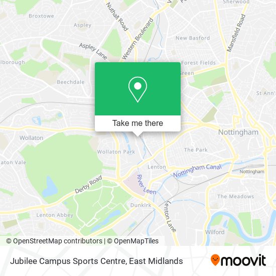Jubilee Campus Sports Centre map