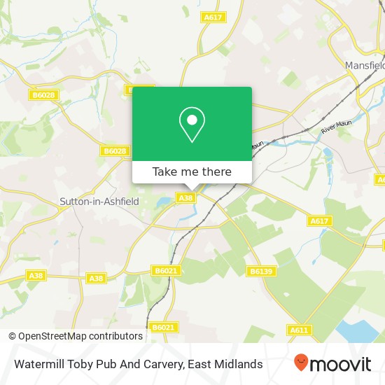 Watermill Toby Pub And Carvery map