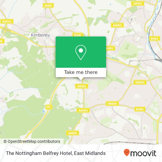 The Nottingham Belfrey Hotel map