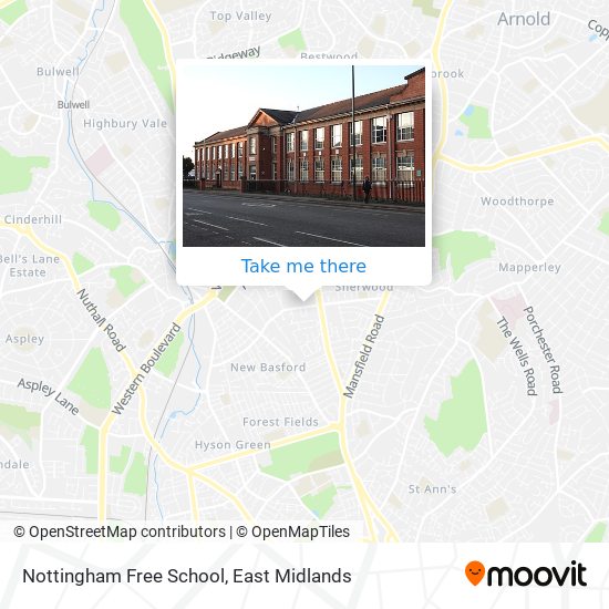 Nottingham Free School map