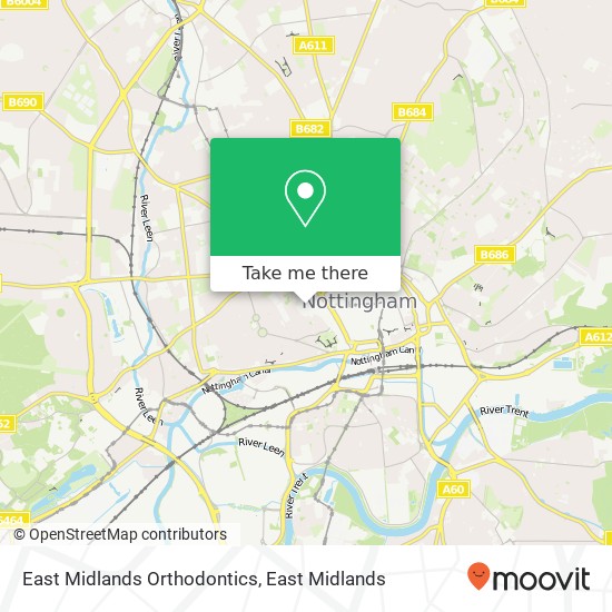 East Midlands Orthodontics map