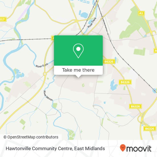 Hawtonville Community Centre map