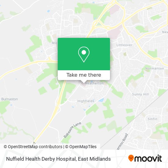 Nuffield Health Derby Hospital map