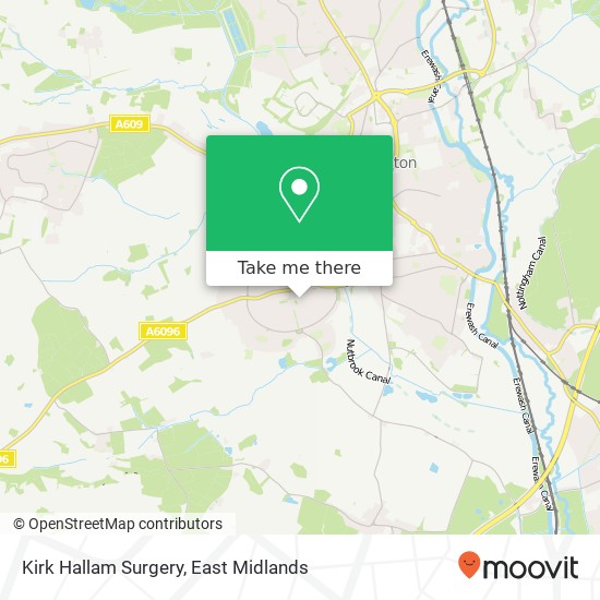 Kirk Hallam Surgery map