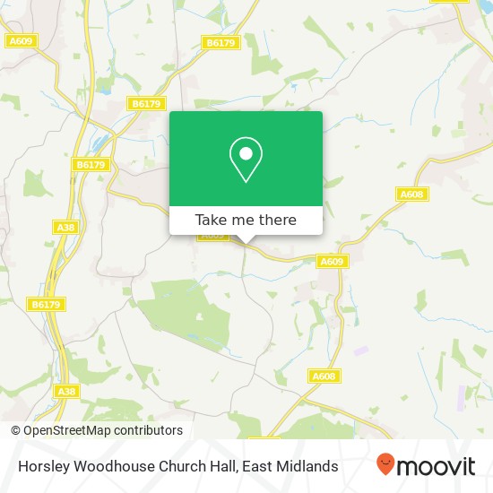 Horsley Woodhouse Church Hall map