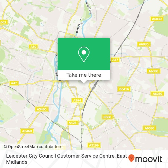 Leicester City Council Customer Service Centre map