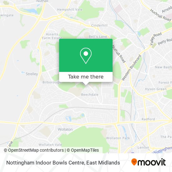 Nottingham Indoor Bowls Centre map