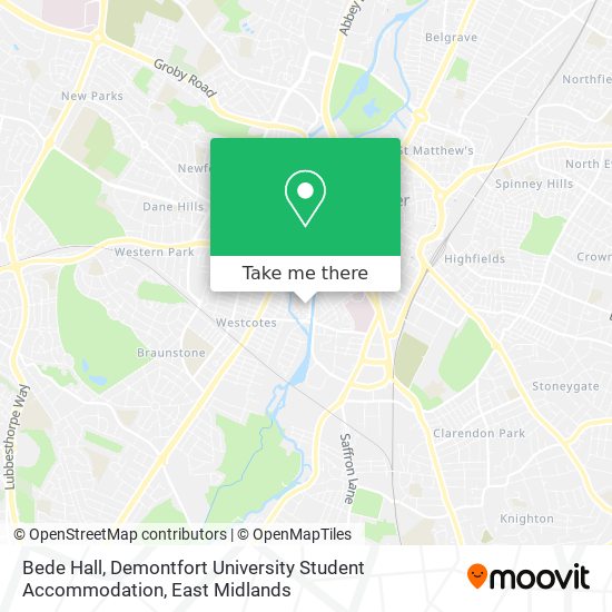 Bede Hall, Demontfort University Student Accommodation map