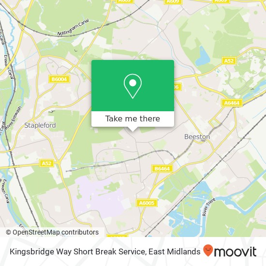 Kingsbridge Way Short Break Service map