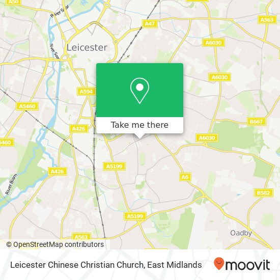 Leicester Chinese Christian Church map