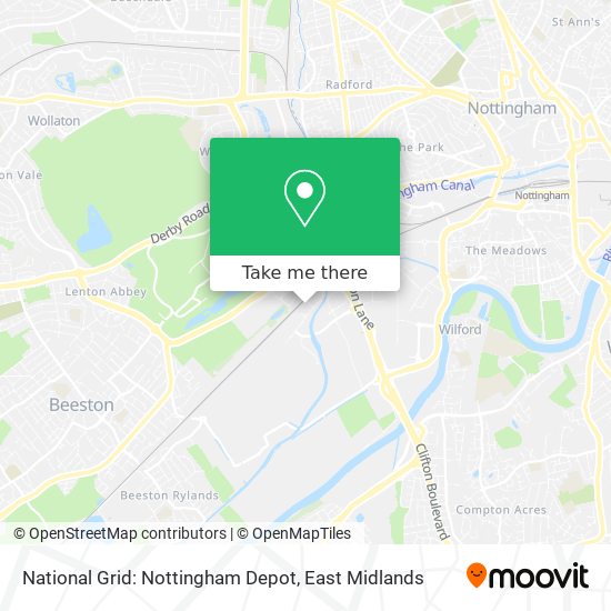 National Grid: Nottingham Depot map