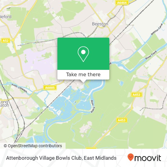 Attenborough Village Bowls Club map