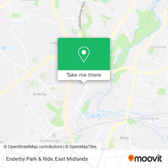 Enderby Park & Ride map