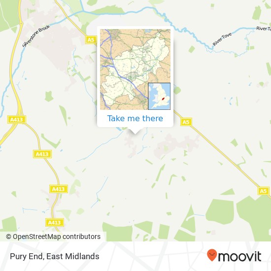 Pury End map