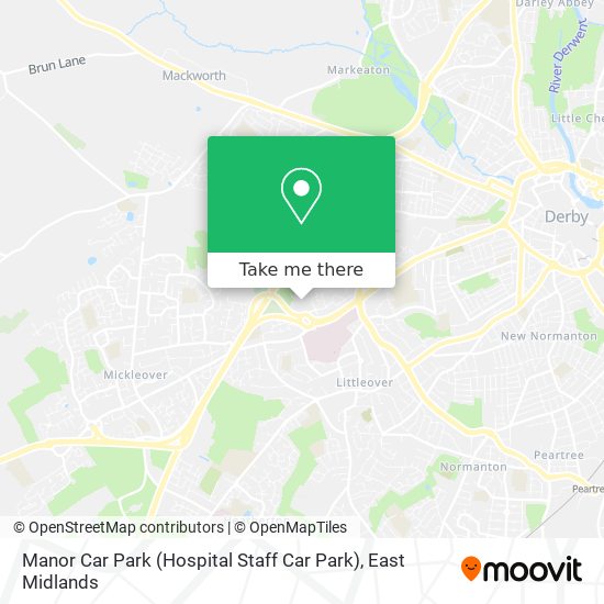 Manor Car Park (Hospital Staff Car Park) map