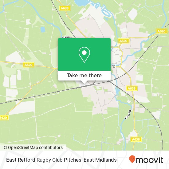 East Retford Rugby Club Pitches map