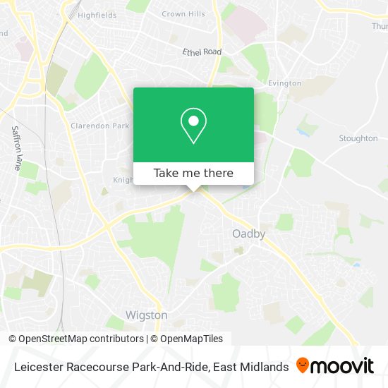 Leicester Racecourse Park-And-Ride map