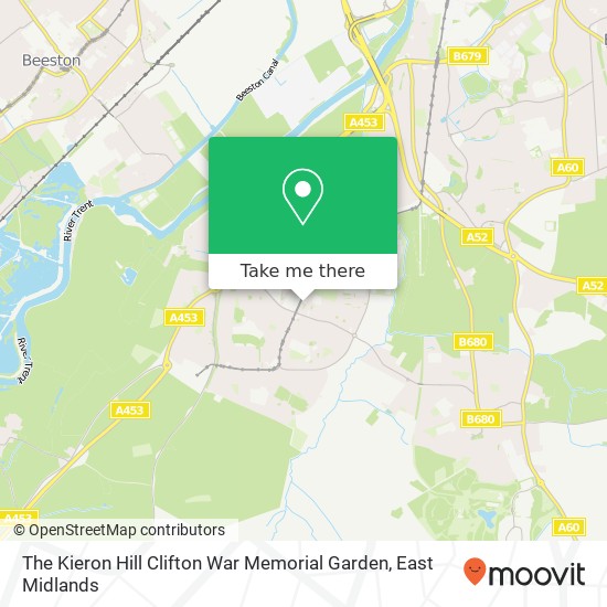 The Kieron Hill Clifton War Memorial Garden map