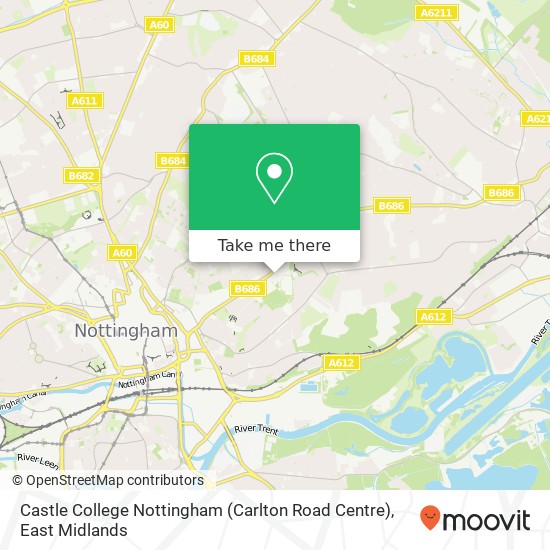 Castle College Nottingham (Carlton Road Centre) map