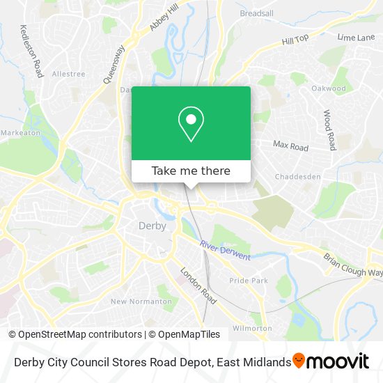 Derby City Council Stores Road Depot map