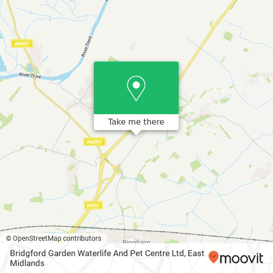 Bridgford Garden Waterlife And Pet Centre Ltd map