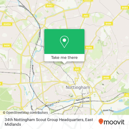 34th Nottingham Scout Group Headquarters map