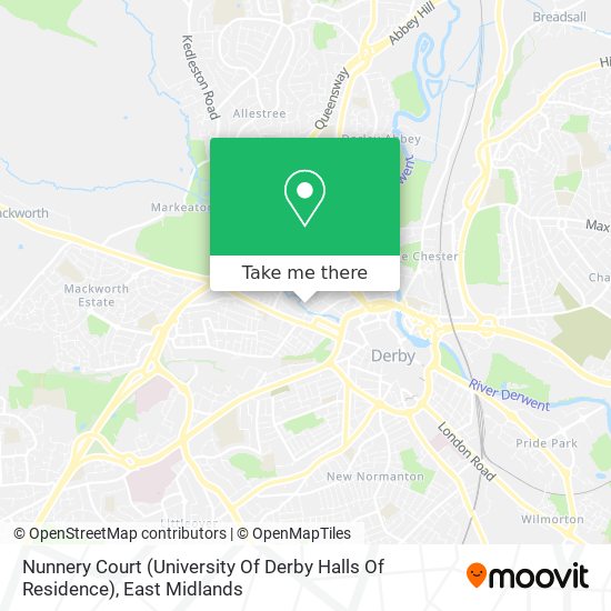 Nunnery Court (University Of Derby Halls Of Residence) map