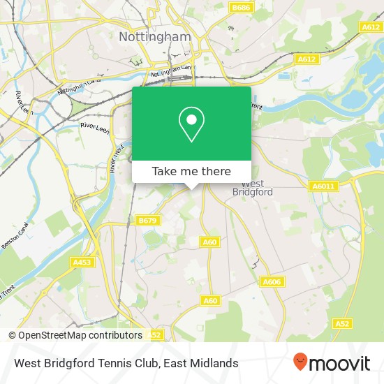West Bridgford Tennis Club map
