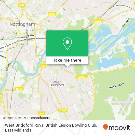 West Bridgford Royal British Legion Bowling Club map