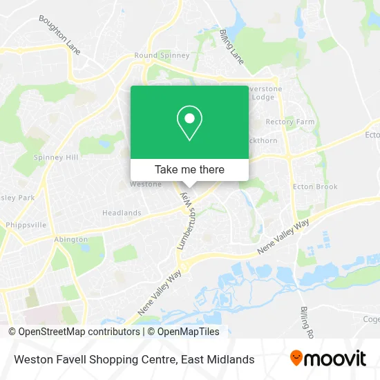 How to Get to Weston Favell Shopping Centre in Northampton by Bus?