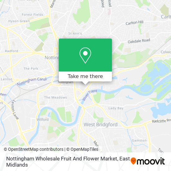 Nottingham Wholesale Fruit And Flower Market map