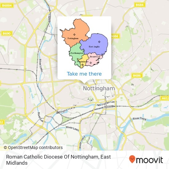 Roman Catholic Diocese Of Nottingham map