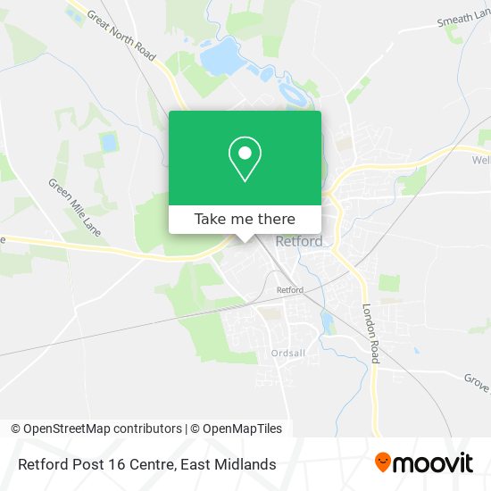Retford Post 16 Centre map