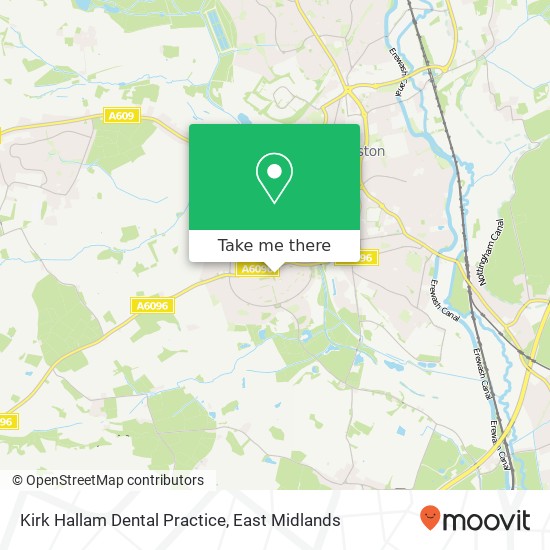 Kirk Hallam Dental Practice map