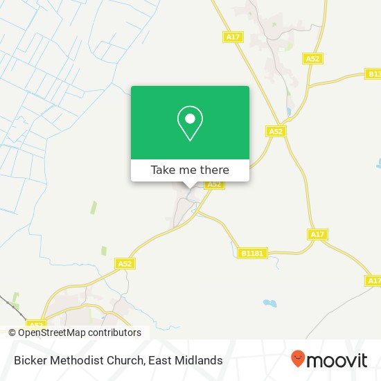 Bicker Methodist Church map