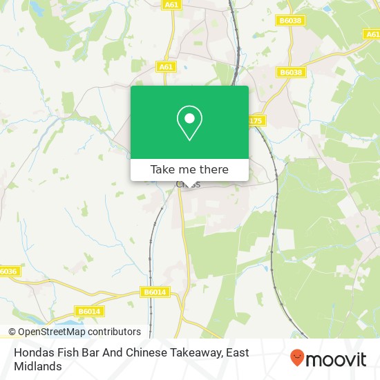 Hondas Fish Bar And Chinese Takeaway map