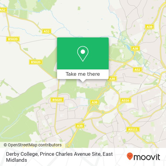 Derby College, Prince Charles Avenue Site map