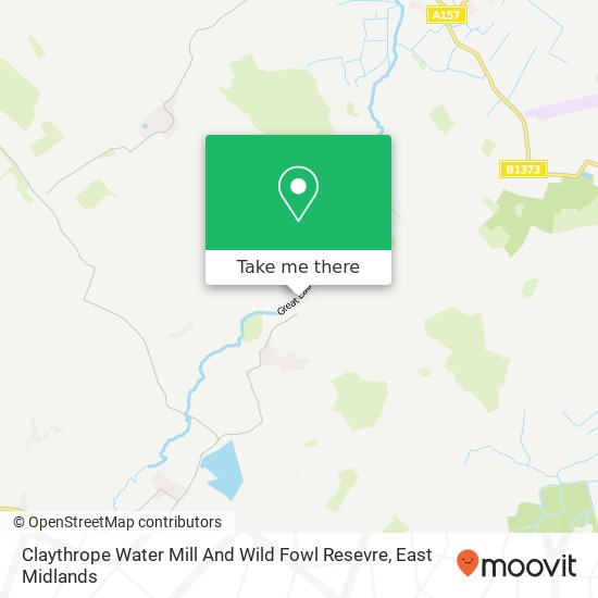 Claythrope Water Mill And Wild Fowl Resevre map