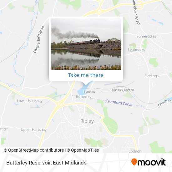 Butterley Reservoir map