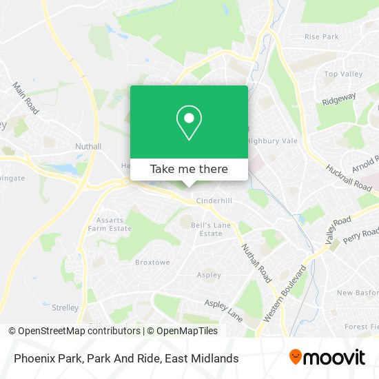 Phoenix Park, Park And Ride map