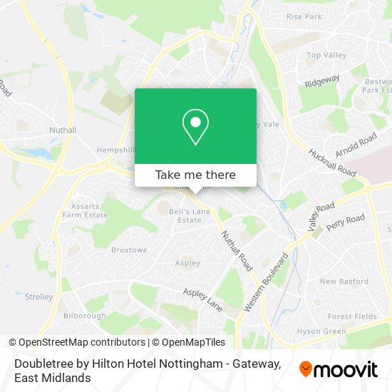 Doubletree by Hilton Hotel Nottingham - Gateway map