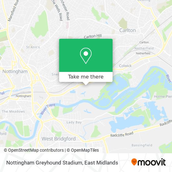 Nottingham Greyhound Stadium map