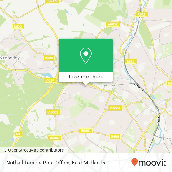 Nuthall Temple Post Office map