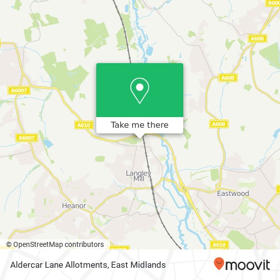 Aldercar Lane Allotments map
