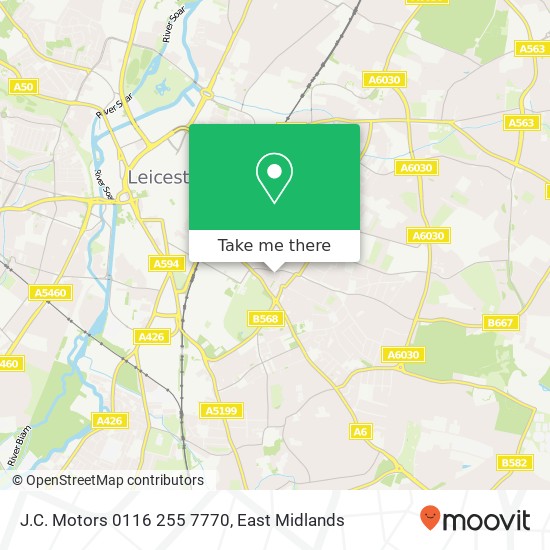 J.C. Motors 0116 255 7770 map